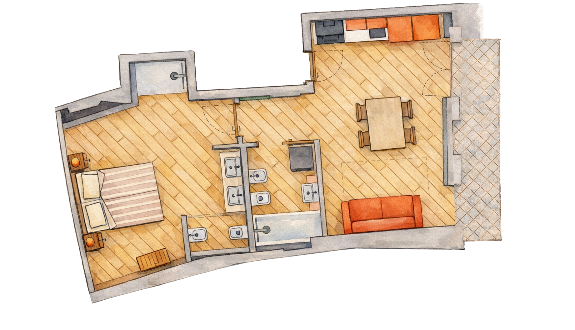 Bilocale Deluxe con balcone | Armonia