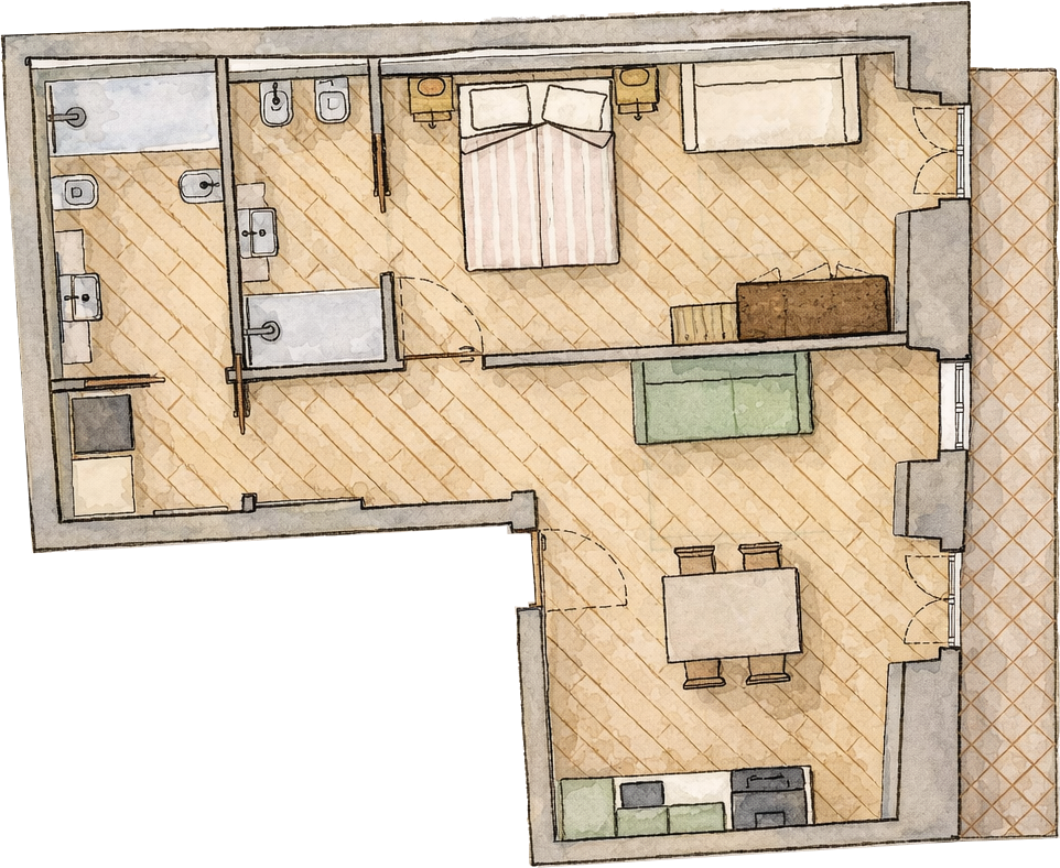 Bilocale Superior con balcone | Quiete