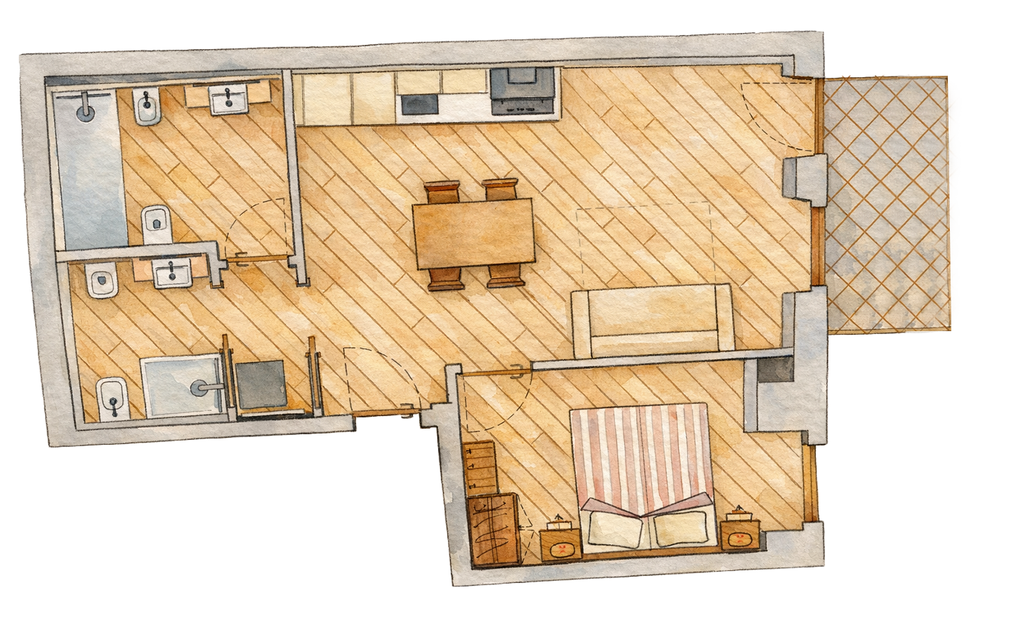 Bilocale con balcone | Respiro